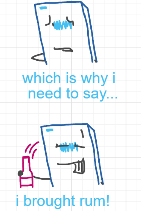 A panel from Ready Oar Knot, episode three of the Board Boards object show by Furretwalk/WalkingFurret.